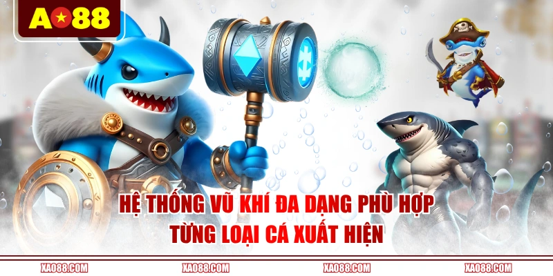 Hệ thống vũ khí đa dạng phù hợp từng loại cá xuất hiện